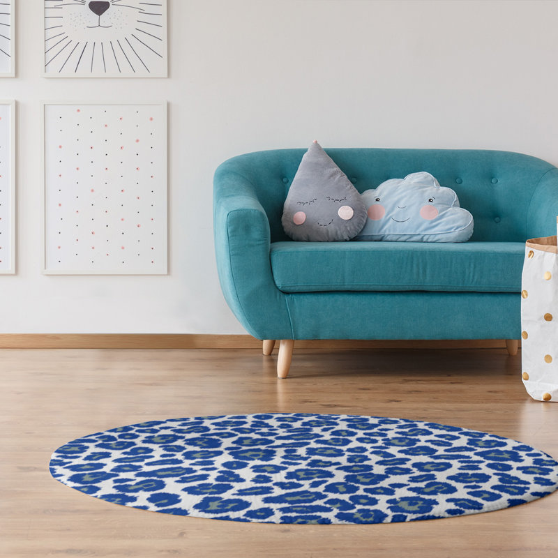 Animal Print Indoor Rug, Round 5'
