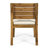 Outdoor Dining Chairs - Slatted Wood With Water- Cushioning, Beige Seat And Back Linings