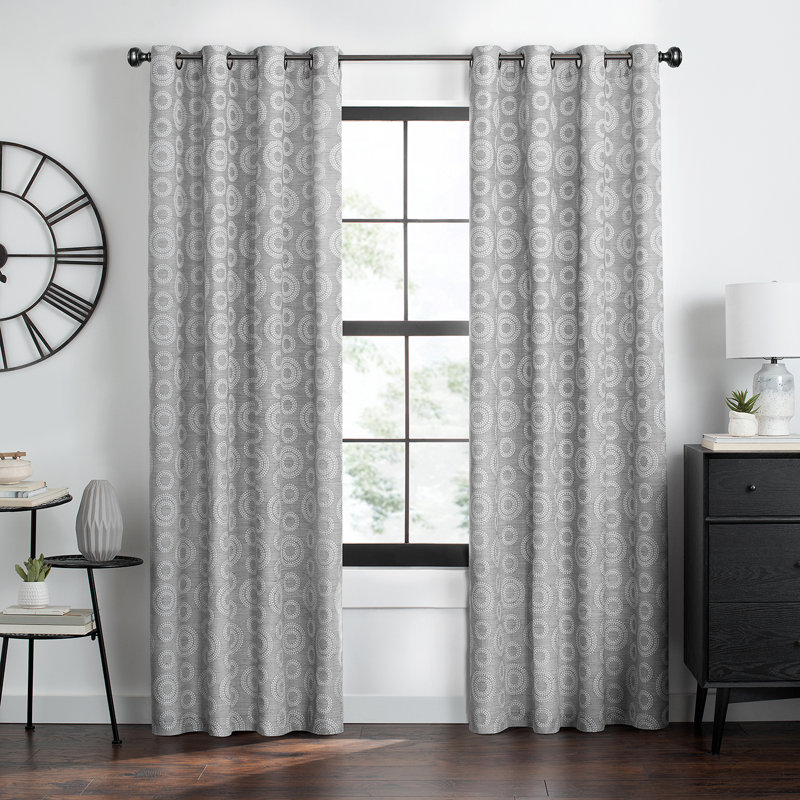 Semi Sheer Curtain Single Panel, 52" W x 84" L, Gray
