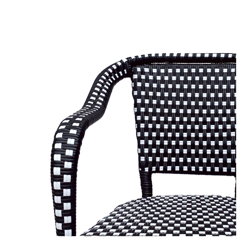 Chaise bistro (ensemble de 2), Blanc / Bleu marine