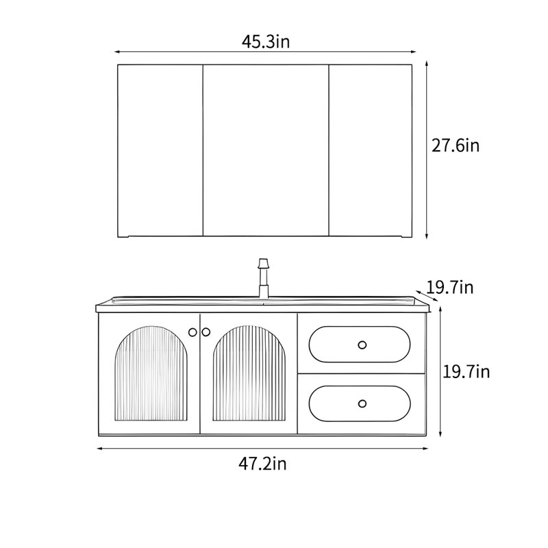 French style light luxury bathroom cabinet