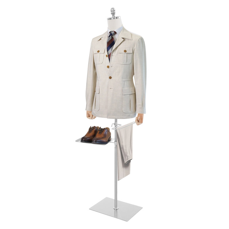 Freestanding Suit Valet Stand, Silver