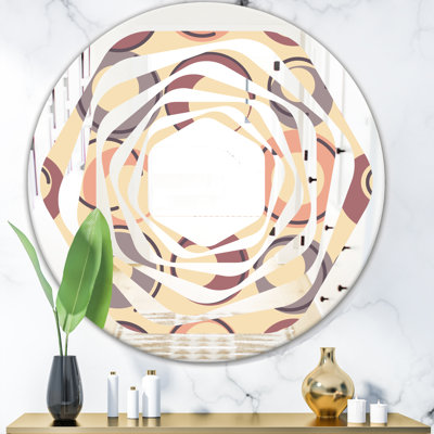 Whirl Geometric Pattern Modern Frameless Wall Mirror
