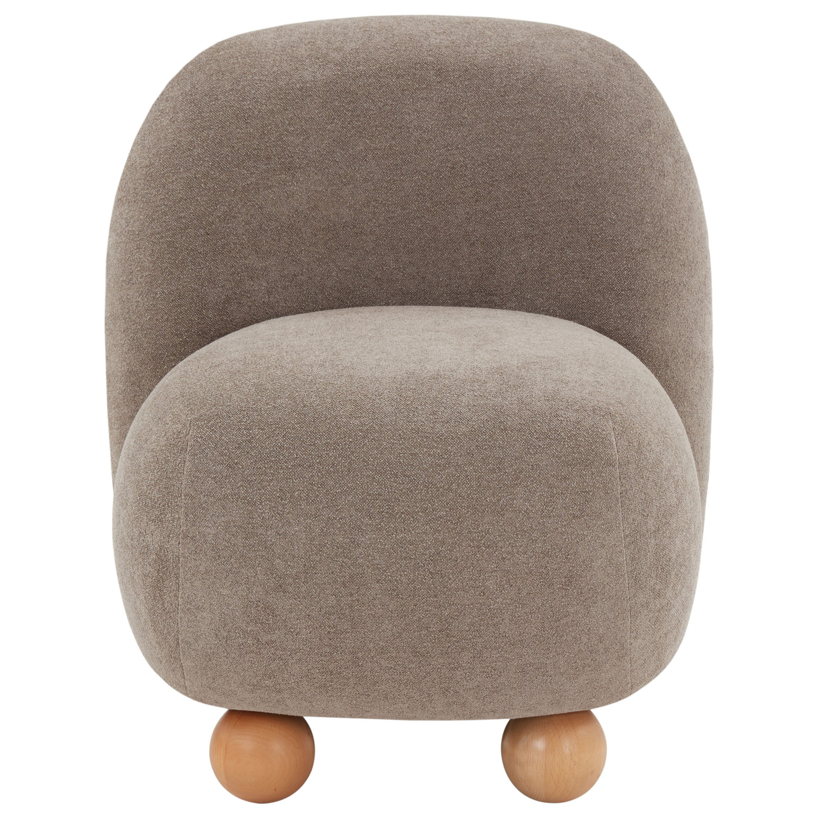 Kalia Bun Foot Accent Chair, Soft Ecru Textured Chenille