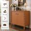Buffet de 80 cm avec portes à fermeture douce et rangement dissimulé pour les câbles, couleur naturelle-1026055800-1026055807