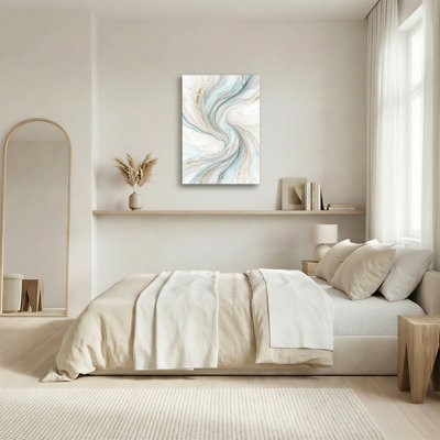 Toile abstraite sarcelle et or