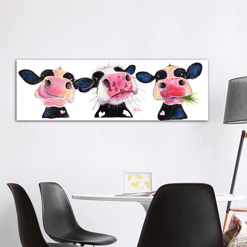 The Nosey Cows by Shirley Macarthur - Wrapped Canvas Print, 182.88 cm H x 60.96 cm W