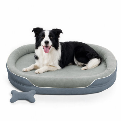 Orthopedic Dog Bed with Memory Foam and Bolster Sofa, Machine Washable Cover, Comfy Dog Bed