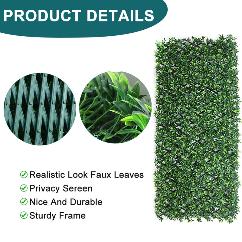Clôture télescopique en plastique pour plantes artificielles de 1 PC de 40 po x 120 po convenant au jardin et à la cour