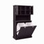 Armoire de salle de bain inclinable à deux compartiments avec panier à linge haut et 2 tablettes réglables-124221409