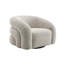 Fauteuil bouclé gris Irma avec pivot
