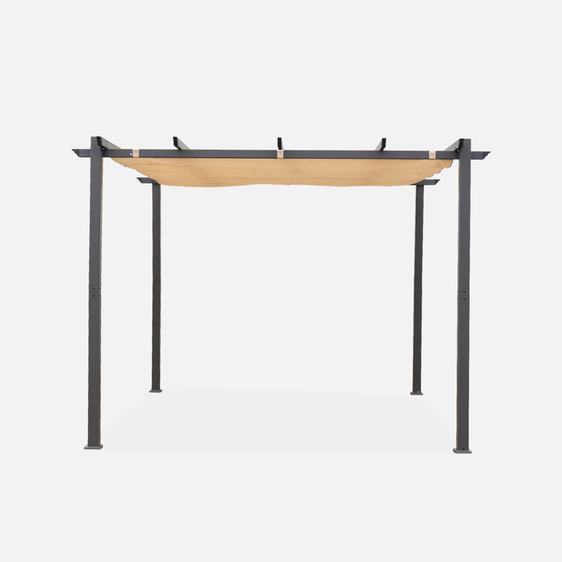 Azem 3m x 3m Aluminum Pergola, Beige