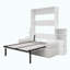 Grand lit escamotable mural avec canapé et armoires de rangement, lit mural peu encombrant pour bureau à domicile et chambre d'amis, blanc