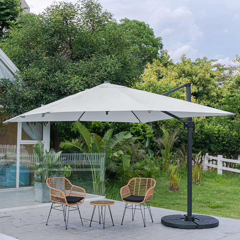 Aanyah 300cm Cantilever Parasol, Light Grey