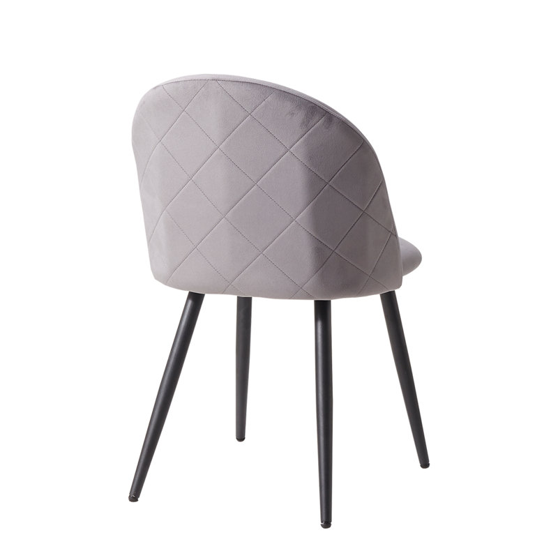 Adebola 43cm H Upholstered Metal Side Chair, Grey