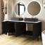 Meuble-lavabo autoportant avec lavabo et portes en céramique, comptoir blanc Carrara-1299860292