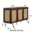 NTC MOSSIC Sideboard 3 Doors Natural Rattan Storage Cabinet, Buffet with Metal Legs, Boho Accent Cabinet for Living Room, Dining Room, and Entryway, Effortless Assembly-2091290731