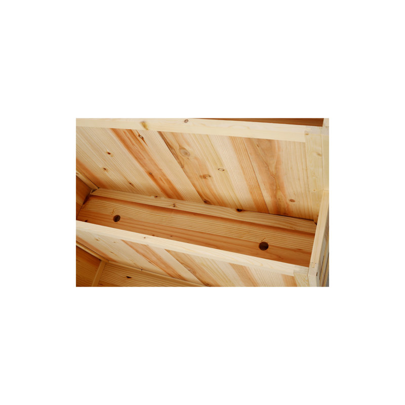 3-Tier Vertical Solid Wooden Planter with Grid Storage