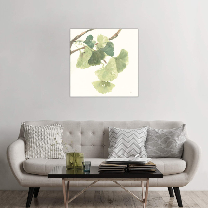 Light Gingko Leaves I by Chris Paschke - Wrapped Canvas Painting, 30.48 cm H x 30.48 cm W, Wrapped Canvas