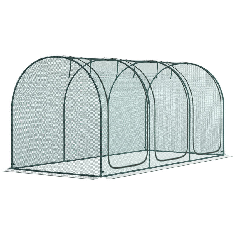 Protection des plantes 9 'x 4' - Cage de jardin avec 3 entrées à fermeture à glissière, pochette de rangement, 6 piquets de sol, portes de tente, boîte, poche de protection