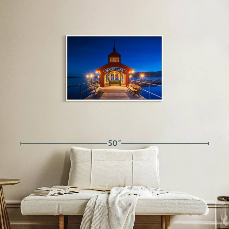 Seneca Lake Pier, Cadre flottant blanc, 31 po x 21 po