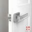 Levier de porte intérieur moderne avec serrure d'intimité - poignée carrée, verrou rotatif et goupille de déverrouillage d'urgence, idéal pour la chambre à coucher ou la salle de bain-112783773