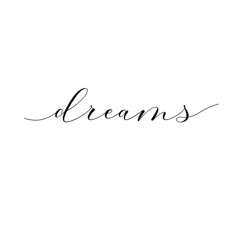 «Sweet Dreams II - Square», reproduction d'art textuel sur toile tendue, H 12 po x l 12 po x P 0,75 po