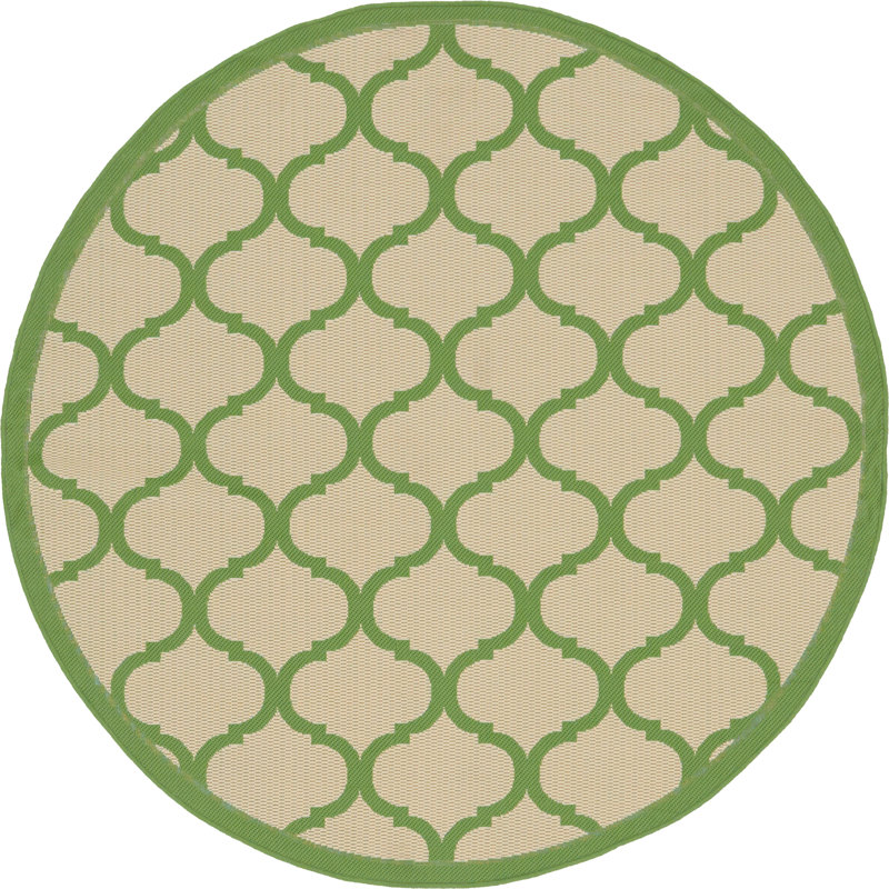 Timmons Geometric Indoor / Outdoor Rug, Round 6'1"