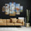 Ensemble de 5 panneaux muraux - Marcus Jules «Summer», art mural sur toile pour le salon, la chambre à coucher ou le bureau 