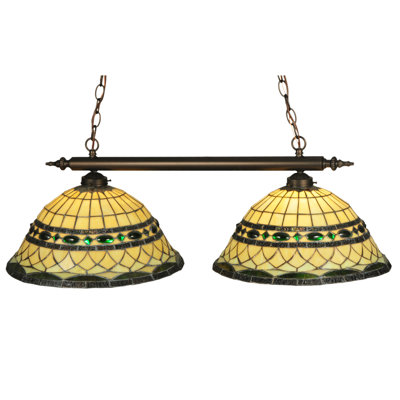 Luminaire suspendu linéaire pour îlot de cuisine 2 lumières
