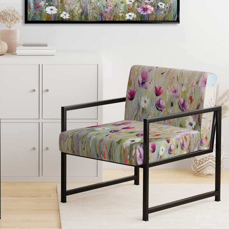 Chaise d'appoint rembourrée Wild Flowers Meadows III - Farmhouse Farmhouse, Noir