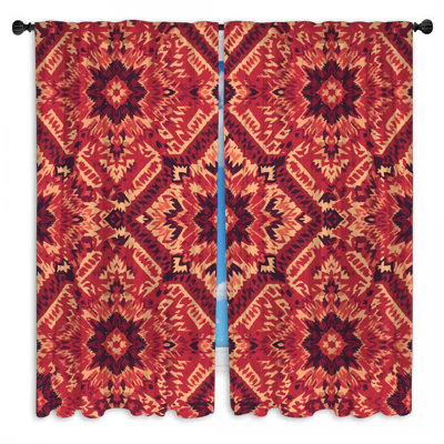 Rideaux de fenêtre Red Beige Tribal