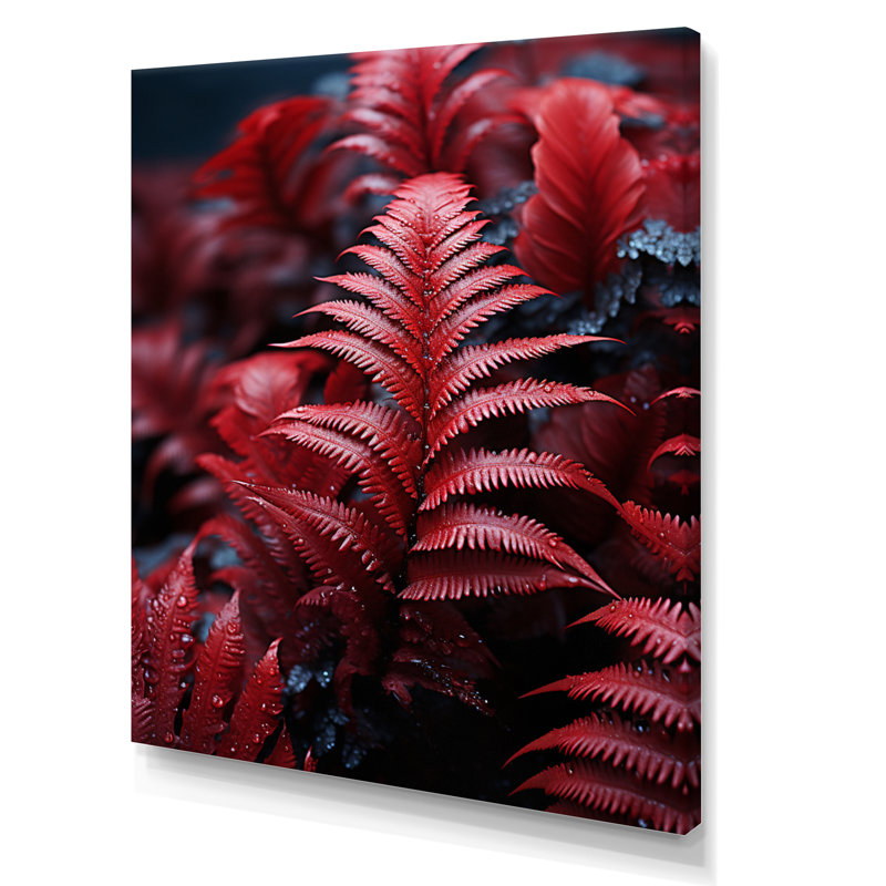 Horfield Pink Ferns Crimson Solitude sur toile, H 44 po x l 34 po x P 1,5 po, Toile tendue