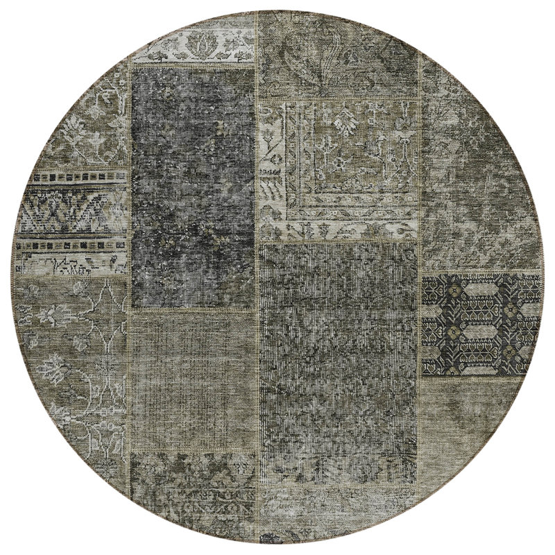 Meritan Washable Patchwork Indoor / Outdoor Rug, Rectangle 5' x 7'6"