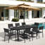 Table de salle à manger de patio ovale avec trou pour parasol et structure en aluminium-2088028030-2088027970
