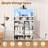 11 Drawers Fabric Tall Dresser with LED Lights & Charging Station, Storage Chest with Open Shelves for Bedroom Entryway-464846267