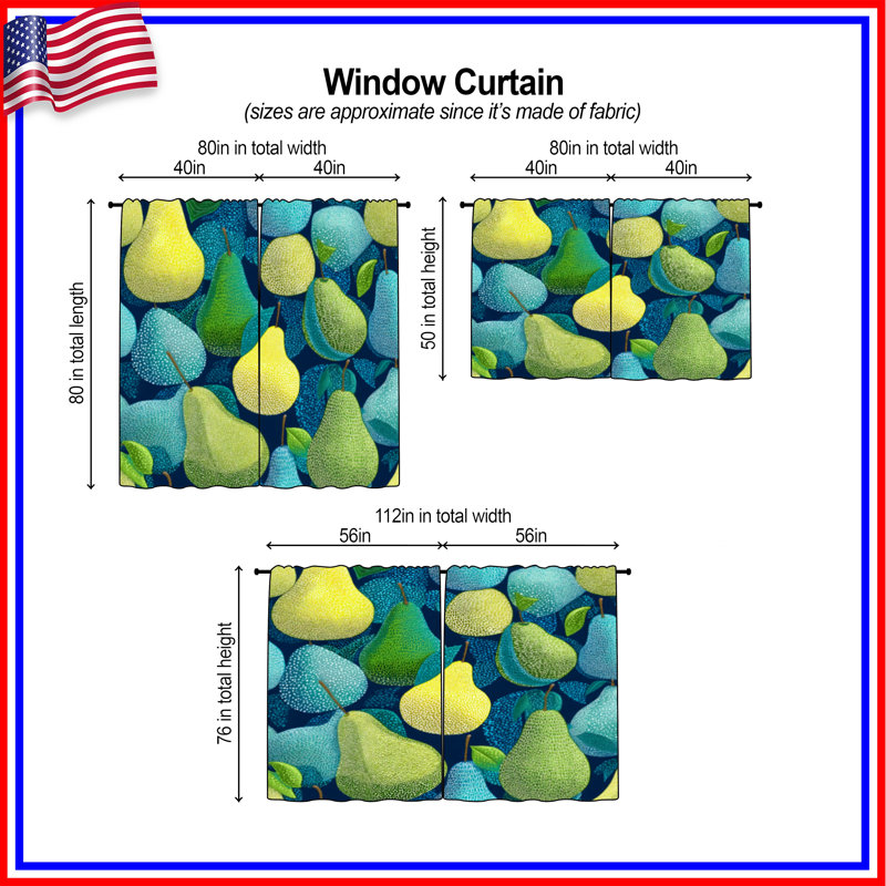 Rideaux obscurcissant Pears, 20in x 60in - 2 panels, Obscurcissement de chambre