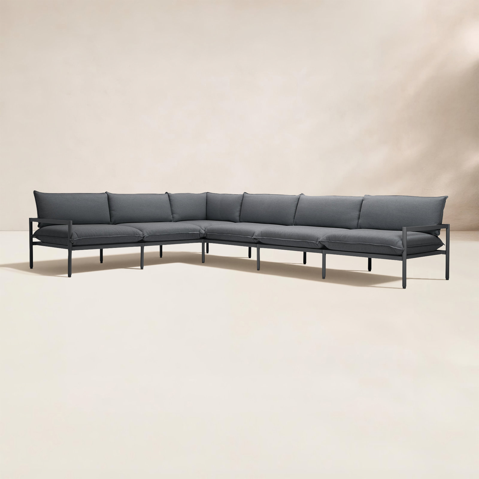 Terra 136" Sunbrella® Patio Sectional, Charcoal