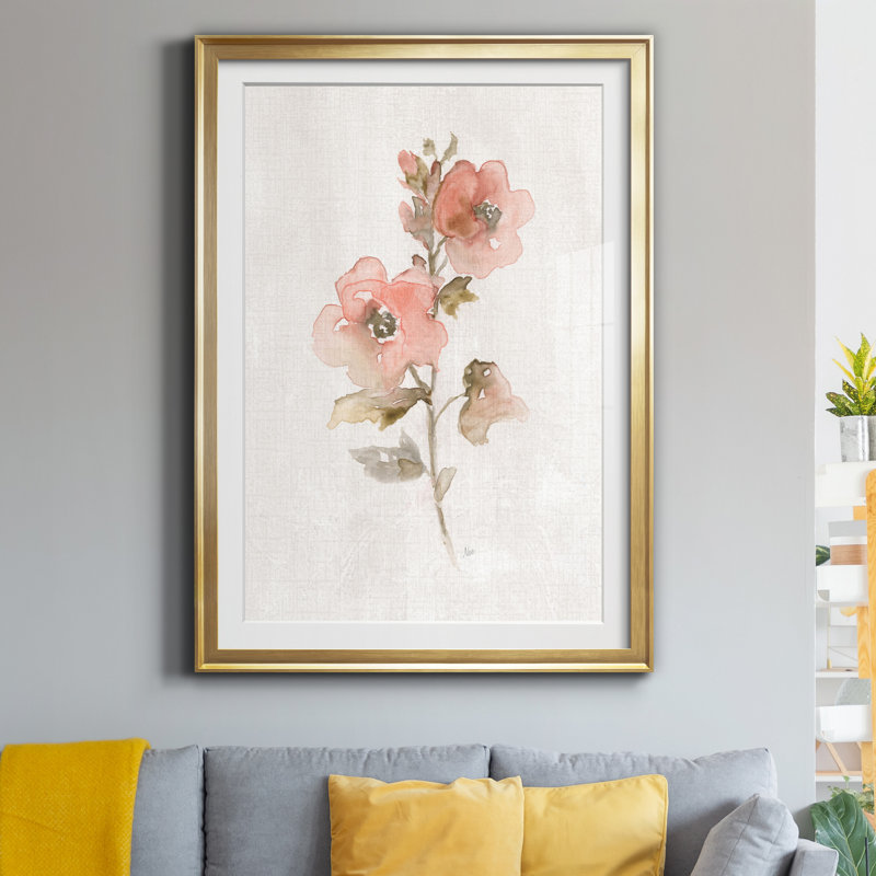 «Blush Sweetly II», reproduction d'art sur papier encadrée, H 22,5 po x l 30,5 po x P 1,5 po, Papier doré