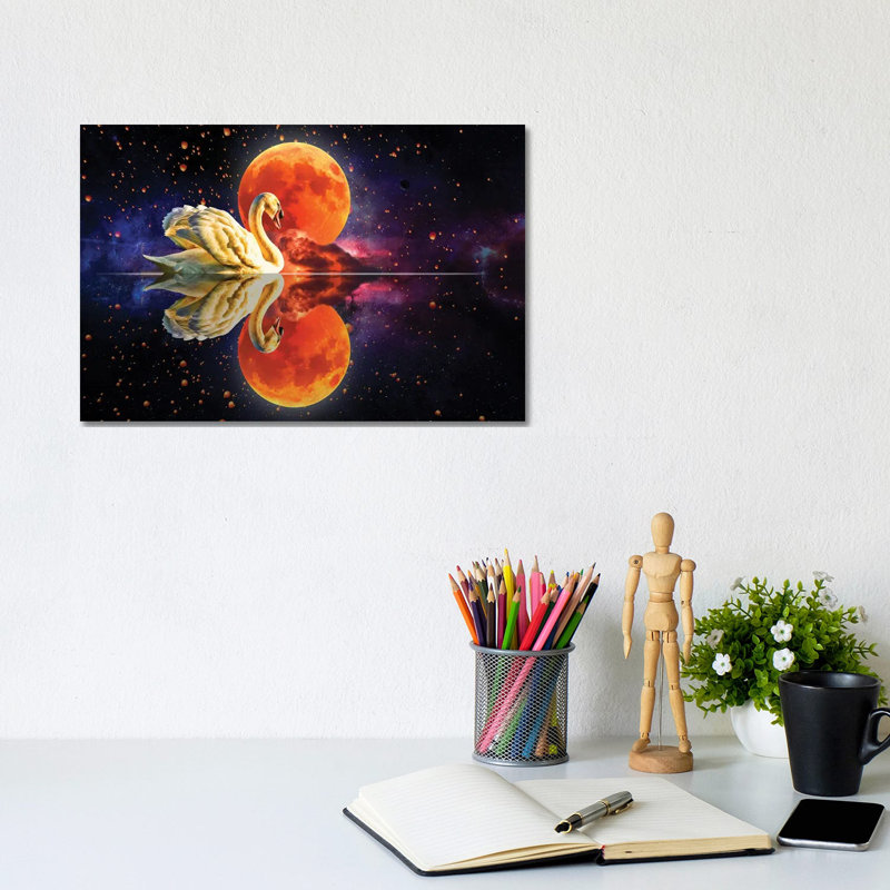 Swan Lake by David Loblaw - Wrapped Canvas Print, 20.32 cm H x 30.48 cm W
