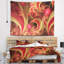Tapisserie à motif fractal rose floral-28494564