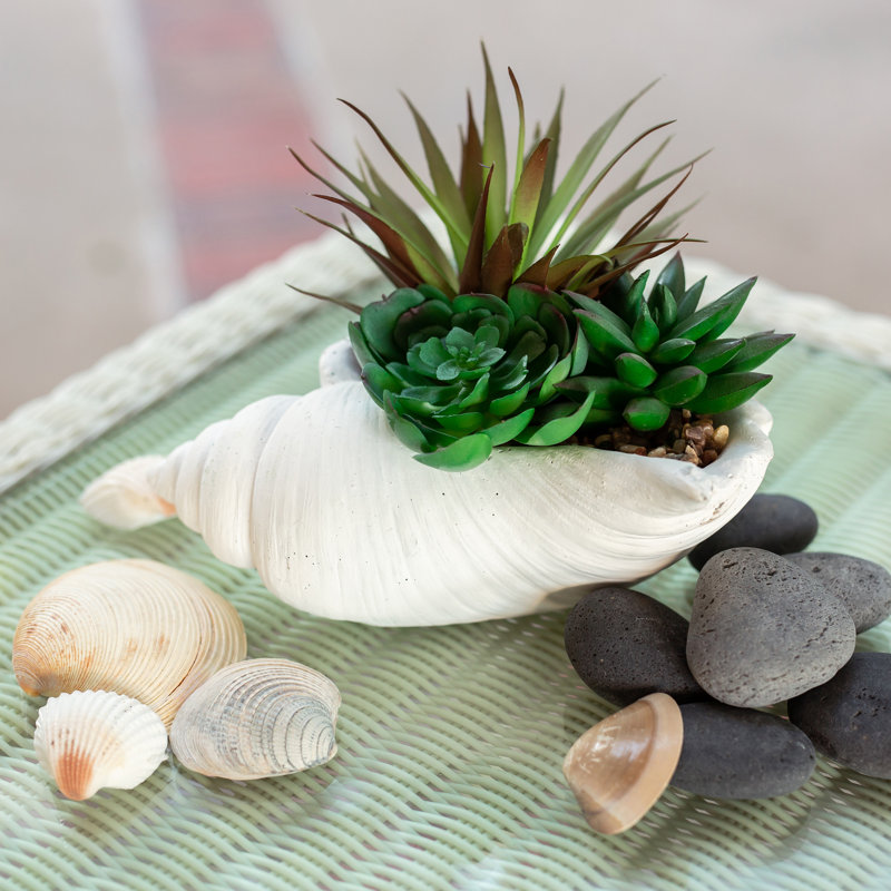 6.5'' Faux Succulent Plant in Cement Planter