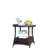 Outdoor Round Coffee Table With Glass - Pe & Steel, 21X21x21 Inch, Brown, To Weather, Assembly Required Patio Tempered Surface Steel Frame, 21X21x21",