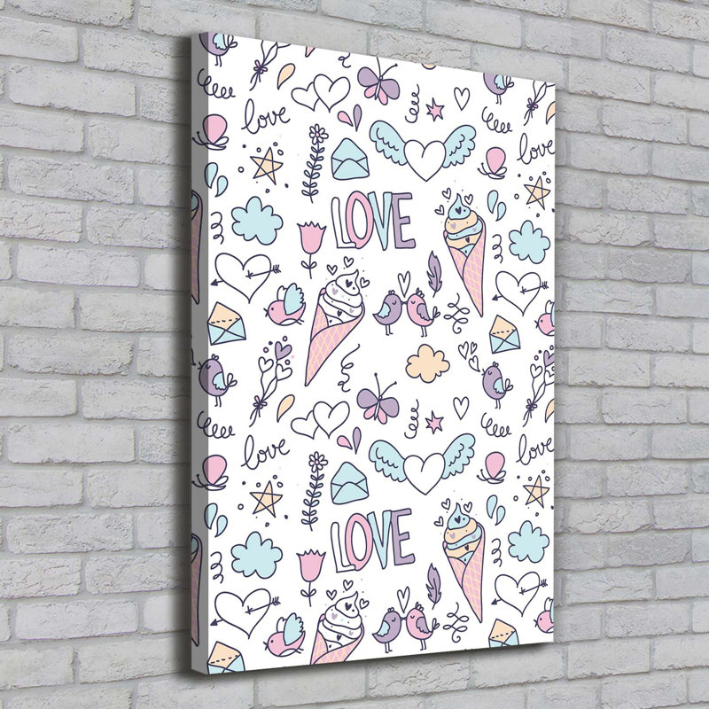 Romantic Pattern - Wrapped Canvas Print