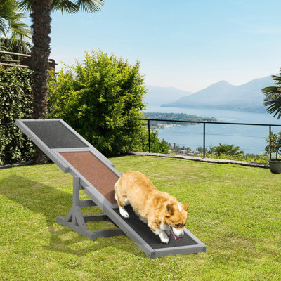 Wooden Dog Fitness Implement - Improve Pet's Endurance, 71.06" L, Gray Pet Agility Product Strengthen Bond With Dogs, Weather