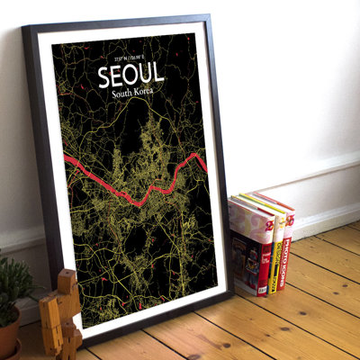 Seoul City Map - No Frame Print