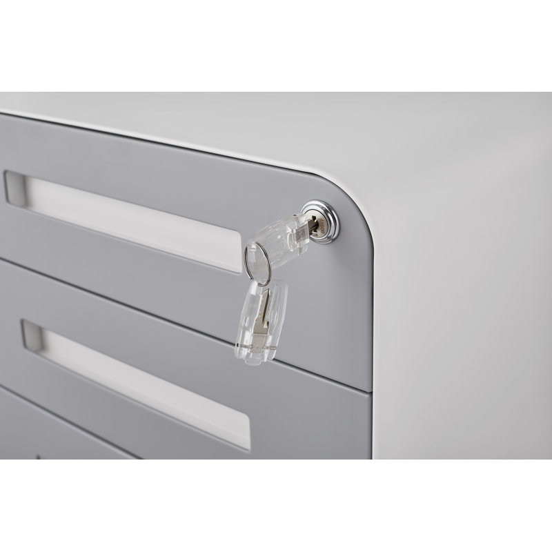 Mekala 15.75'' Wide 3 - Drawer Filing Accent, White/Gray