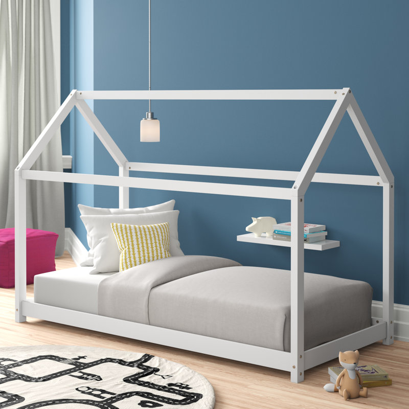 House Bed Shelley, White, European Single (90 x 200cm)