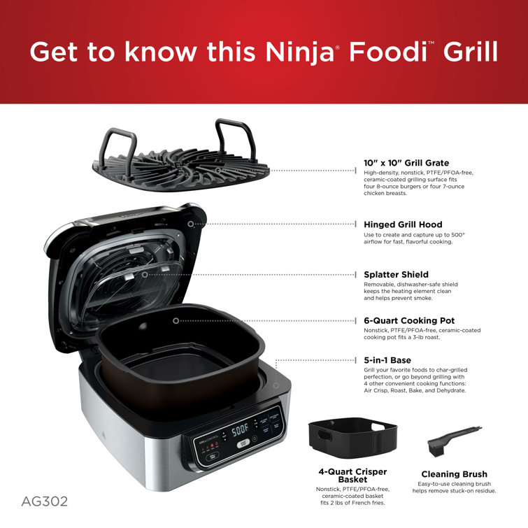 Ninja Foodi 5-in-1 Indoor Grill with 4-Quart Air Fryer & Reviews