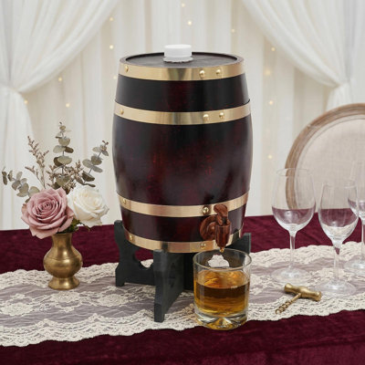 Tonneau de distributeur de vin de style rétro 5L avec support, capacité de 110,23 lb pour la cuisine et la salle à manger